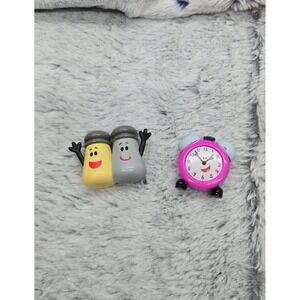 Blues Clues Salt Pepper Shakers and Pink Alarm Clock Figurines Set